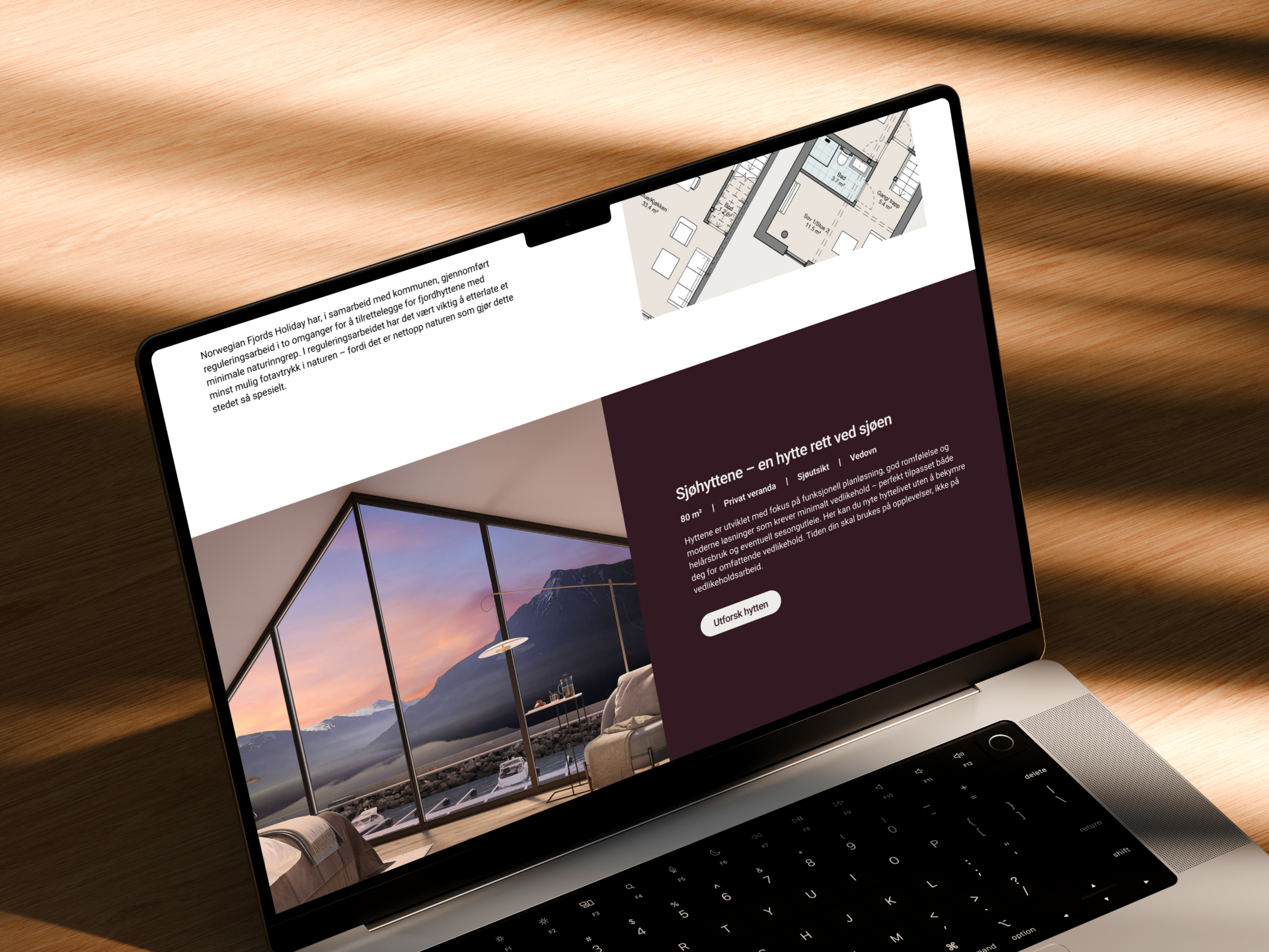 Mockup av nettside Almestranda